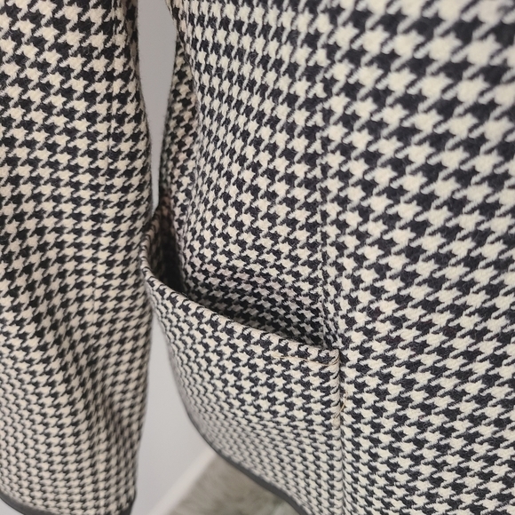 Valerie Stevens White and Black Houndstooth Print Blazer Size 6P Career Wear - Picture 5 of 11